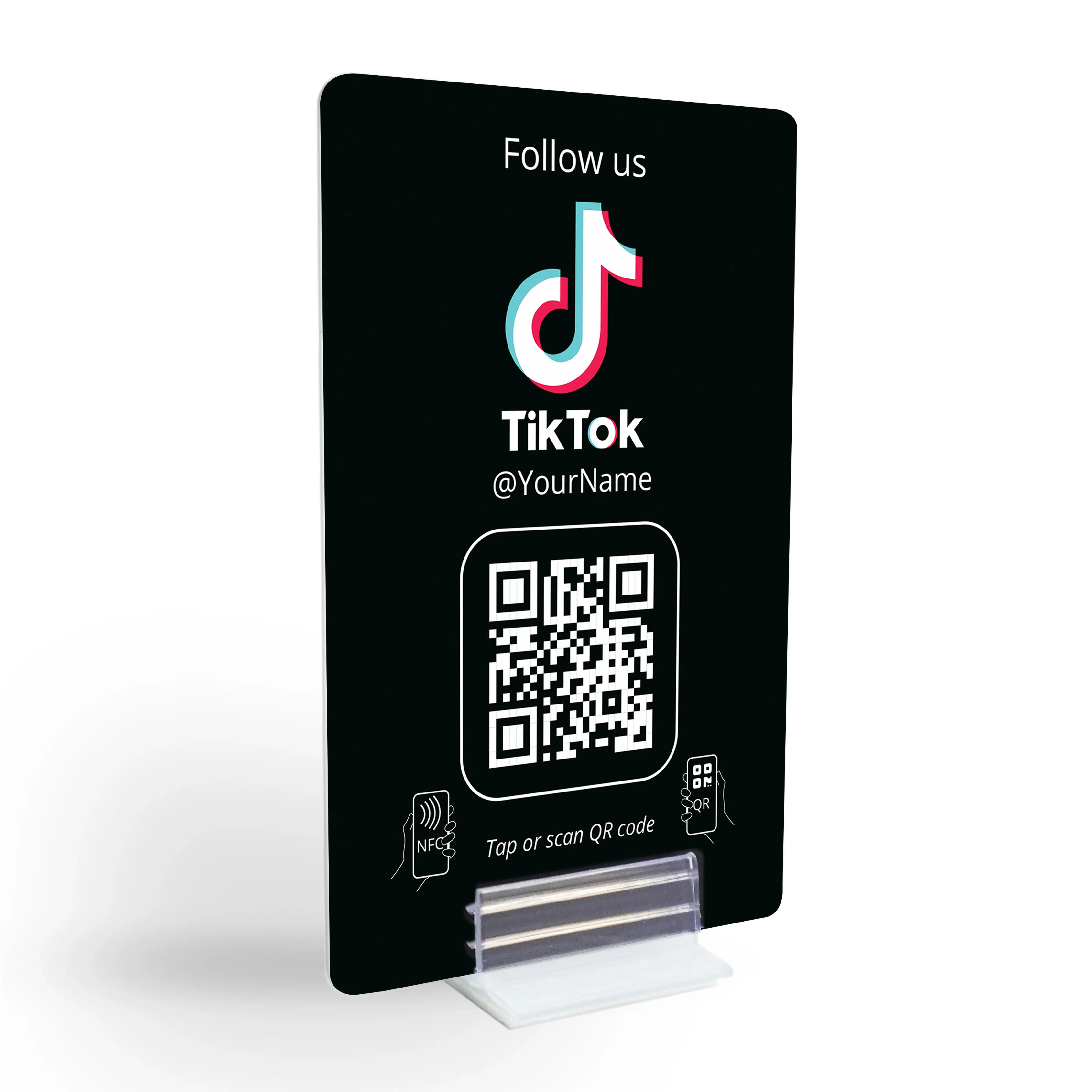 TikTok Growth card - Visualizzazione del codice NFC/QR per una portata virale